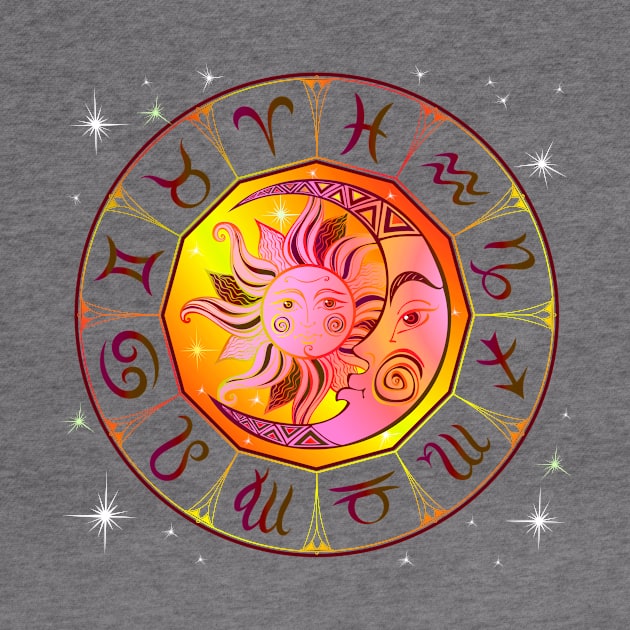 Zodiac Sign Wheel Sun Moon by letnothingstopyou